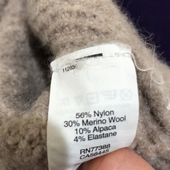 Madewell Wafflestitch Turtleneck Sweater Small Gray Merino Wool Alpaca Blend - Picture 6 of 9